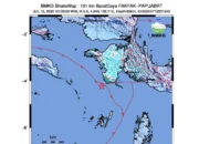 Gempa bermagnitudo 5,6 terjadi di barat daya Fakfak Papua Barat